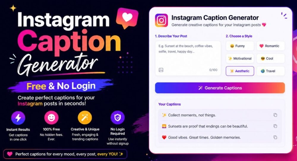 Instagram Caption Generator Free & No Login