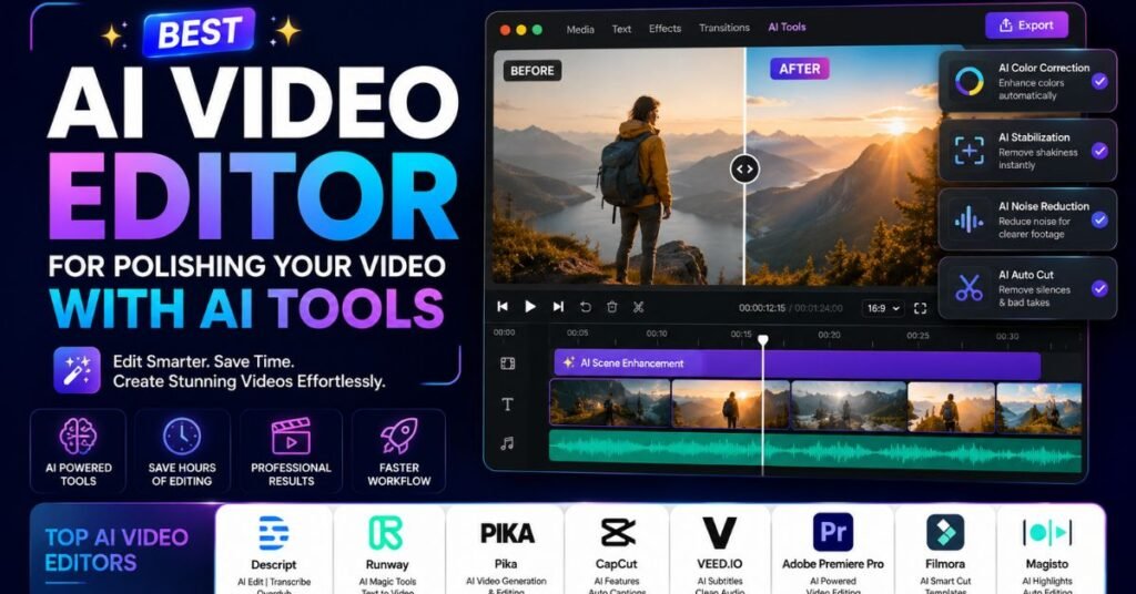 Best AI video editor for polishing your video with AI tools