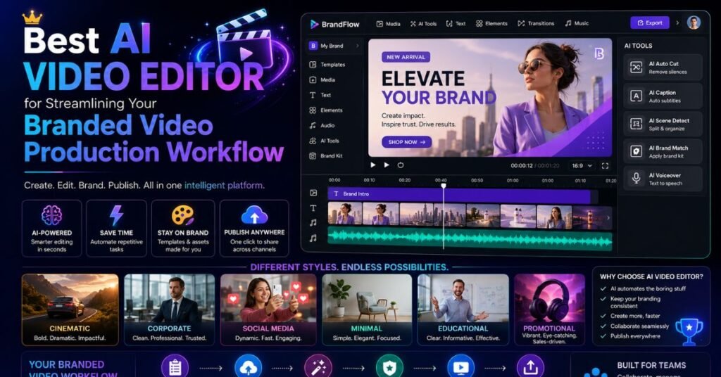 Best AI video editor for streamlining your branded video production workflow