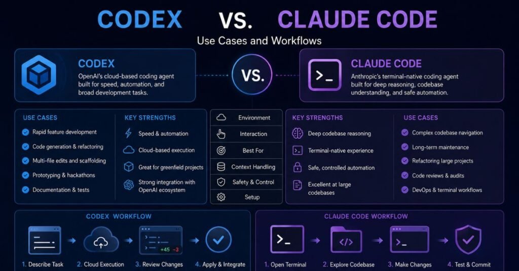 Codex vs. Claude Code: Use Cases and Workflows